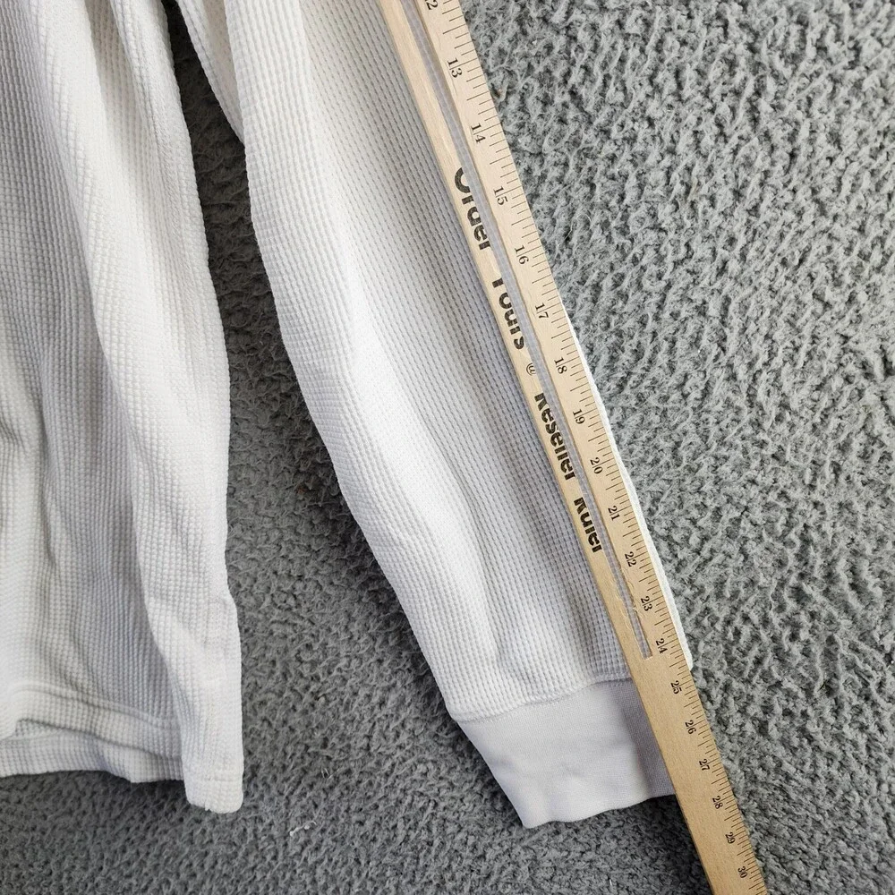 rag & bone Waffle Knit Henley Top Men's XL White Solid Long Sleeve Pullover - Picture 11 of 15